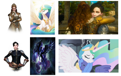 Size: 2581x1631 | Tagged: safe, nightmare moon, princess celestia, princess luna, alicorn, pony, the witcher, the witcher 3