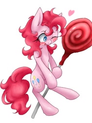 Size: 480x640 | Tagged: safe, artist:azurepicker, pinkie pie, earth pony, pony, female, lollipop, mare, pink coat, pink mane, solo