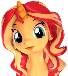 Size: 1822x2044 | Tagged: safe, artist:flushthebatsanta, sunset shimmer, pony, unicorn, 3d, :p, cute, female, looking at you, mare, shimmerbetes, silly, silly pony, tongue out