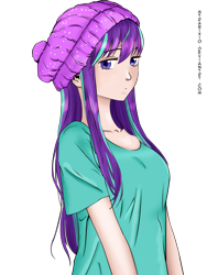 Size: 1566x2087 | Tagged: safe, artist:adlain-arts, artist:starbixio, starlight glimmer, human, beanie, hat, humanized, light skin, solo