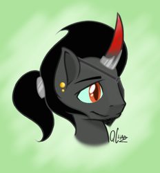 Size: 896x964 | Tagged: safe, artist:quarantinedchaoz, derpibooru import, king sombra, pony, unicorn, pirate, ponytail, solo