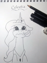 Size: 2166x2861 | Tagged: safe, artist:php47, princess celestia, alicorn, pony, crying, solo, traditional art