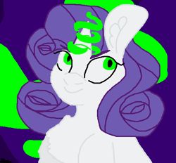 Size: 595x551 | Tagged: safe, artist:zuzuzuzi, rarity, pony, unicorn, inspiration manifestation, ms paint, solo, spell