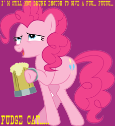 Size: 856x933 | Tagged: safe, pinkie pie, earth pony, pony, drunk, drunkie pie, female, mare, pink coat, pink mane, solo