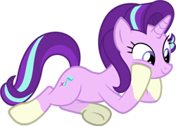 Size: 1497x1072 | Tagged: safe, artist:slb94, edit, editor:slayerbvc, starlight glimmer, unicorn, female, hooves on cheeks, mare, ponies wearing sunburst's socks, simple background, socks (coat marking), solo, transparent background, underhoof, vector, vector edit