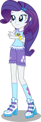 Size: 2051x6000 | Tagged: safe, artist:limedazzle, rarity, equestria girls, legend of everfree, boots, bracelet, camp everfree outfits, clothes, crossed arms, cutie mark, cutie mark on clothes, female, high heels, shoes, shorts, simple background, smiling, socks, solo, transparent background, vector