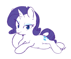 Size: 1015x842 | Tagged: safe, artist:sion, rarity, pony, unicorn, female, horn, mare, purple mane, simple background, solo, white coat