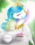 Size: 1188x1518 | Tagged: safe, artist:nuttypanutdy, princess celestia, alicorn, pony, cake, eyes closed, food, solo, tea, teacup, teapot