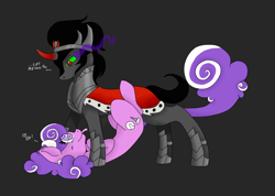 Size: 1280x913 | Tagged: safe, artist:candynights, derpibooru import, king sombra, screwball, pony, unicorn, cute, misleading thumbnail, swirly eyes