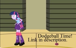 Size: 541x342 | Tagged: safe, artist:xenstroke, derpibooru import, pinkie pie, twilight sparkle, equestria girls, dodgeball, flash, solo