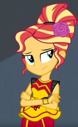 Size: 421x688 | Tagged: safe, sunset shimmer, dance magic, equestria girls, spoiler:eqg specials, alternate hairstyle, cute, flower, flower in hair, sexy, shimmerbetes