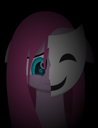 Size: 1829x2385 | Tagged: safe, artist:zacatron94, pinkie pie, earth pony, pony, crying, mask, pinkamena diane pie, sad, solo