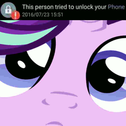 Size: 800x800 | Tagged: safe, starlight glimmer, pony, unicorn, close up series, extreme close up, meme, solo, this person tried to unlock your phone