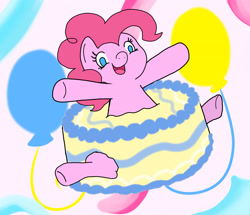 Size: 4390x3770 | Tagged: safe, artist:thedapperdragon, pinkie pie, earth pony, pony, cake, food, pop out cake, solo