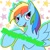 Size: 768x768 | Tagged: safe, artist:makaroni923, derpibooru import, rainbow dash, pegasus, pony, happy birthday, rainbow dash day, solo, stars