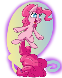 Size: 800x1000 | Tagged: safe, artist:heir-of-rick, part of a set, pinkie pie, earth pony, pony, cutie mark, impossibly large ears, open mouth, smiling, solo, tail stand