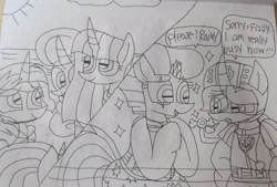 Size: 3205x2171 | Tagged: safe, artist:徐詩珮, fizzlepop berrytwist, glitter drops, spring rain, starlight glimmer, sunset shimmer, tempest shadow, twilight sparkle, twilight sparkle (alicorn), alicorn, unicorn, series:sprglitemplight diary, series:sprglitemplight life jacket days, series:springshadowdrops diary, series:springshadowdrops life jacket days, alternate universe, bisexual, broken horn, chase (paw patrol), clothes, cute, female, glitterbetes, glitterlight, glittershadow, horn, lesbian, lifeguard, lifeguard spring rain, lifejacket, marshall (paw patrol), paw patrol, polyamory, shipping, skye (paw patrol), sprglitemplight, spring rain is not amused, springbetes, springdrops, springlight, springshadow, springshadowdrops, tempestbetes, tempestlight, unamused, zuma (paw patrol)