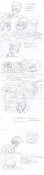 Size: 1083x4312 | Tagged: safe, artist:sazerlite, artist:toon-n-crossover, derpibooru import, ahuizotl, discord, twilight sparkle, oc, snake, comic, crying, depression, disproportional anatomy, monochrome, riffmusicpony, sadness