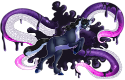 Size: 1367x882 | Tagged: safe, artist:bijutsuyoukai, derpibooru import, oc, oc only, oc:squishy, pony, unicorn, male, simple background, solo, stallion, tentacles, transparent background