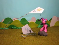 Size: 1024x769 | Tagged: safe, alternate version, artist:malte279, princess celestia, starlight glimmer, alicorn, pony, craft, inequality sign, kite, kite flying, kites, sculpture, starch foam