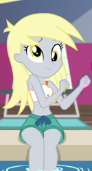 Size: 568x1056 | Tagged: safe, screencap, derpy hooves, better together, equestria girls, i'm on a yacht, belly button, clothes, cropped, cute, derpabetes, solo, swimsuit