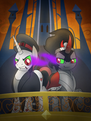 Size: 1500x2000 | Tagged: safe, artist:drawponies, derpibooru import, king sombra, oc, pony, unicorn, crystal empire, sombra empire