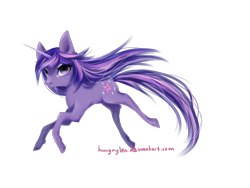 Size: 1600x1200 | Tagged: safe, artist:hungrylen, derpibooru import, twilight sparkle, pony, unicorn, female, mare, multicolored mane, purple coat, solo