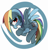 Size: 1361x1409 | Tagged: safe, artist:baigak, derpibooru import, rainbow dash, pegasus, pony, female, mare, simple background, solo