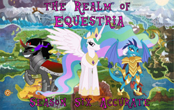 Size: 800x509 | Tagged: safe, king sombra, princess celestia, princess ember, alicorn, dragon, pony, unicorn, civilization, civilization v, map, mod, video game