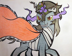 Size: 2232x1719 | Tagged: safe, artist:holka13, derpibooru import, king sombra, pony, unicorn, solo, traditional art