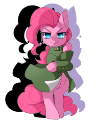 Size: 1000x1300 | Tagged: safe, artist:zakro, pinkie pie, pony, bipedal, clothes, jojo pose, jojo's bizarre adventure, noriaki kakyoin, solo, stardust crusaders