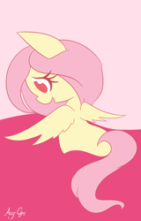 Size: 814x1269 | Tagged: safe, artist:anggrc, fluttershy, pegasus, pony, female, mare, pink mane, solo, yellow coat