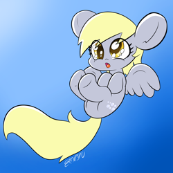 Size: 1000x1000 | Tagged: safe, artist:empyu, derpy hooves, pegasus, pony, chibi, cute, derpabetes, digital art, female, mare, solo