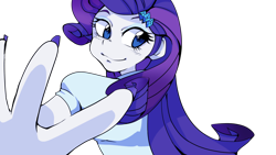 Size: 1280x720 | Tagged: safe, artist:setoya, rarity, equestria girls, looking at you, nails, simple background, smiling, solo, transparent background