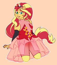 Size: 1280x1482 | Tagged: safe, artist:6luestar, sunset shimmer, better together, equestria girls, forgotten friendship, cute, heart eyes, ponied up, shimmerbetes, signature, simple background, sleeveless, smiling, solo, super ponied up, wingding eyes