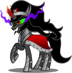 Size: 6000x6105 | Tagged: safe, artist:haloheros, derpibooru import, king sombra, queen umbra, pony, unicorn, female, mare, rule 63, simple background, solo, transparent background