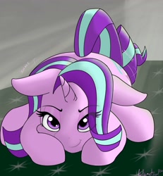 Size: 1200x1300 | Tagged: safe, artist:llametsul, starlight glimmer, unicorn, bedroom eyes, behaving like a cat, butt shake, crouching, cute, eyelashes, eyeshadow, female, floppy ears, glimmerbetes, horn, indoors, looking at you, makeup, mare, pounce, shaking, solo