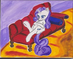 Size: 4953x4033 | Tagged: safe, artist:titankore, rarity, pony, unicorn, absurd resolution, fainting couch, solo, traditional art