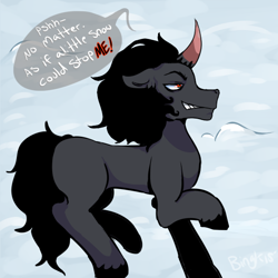 Size: 600x600 | Tagged: safe, derpibooru import, king sombra, pony, unicorn, black mane, gray coat, horn, male, solo, stallion, tumblr