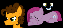 Size: 1674x740 | Tagged: safe, artist:livvyloulou, cheese sandwich, pinkie pie, pokey pierce, earth pony, pony, cheesepie, crying, evil grin, fanfic, female, grin, male, pinkamena diane pie, pokeypie, sad, scowl, shipping, straight