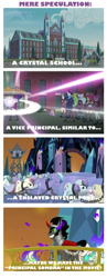 Size: 567x1466 | Tagged: safe, derpibooru import, screencap, king sombra, principal abacus cinch, sapphire joy, sci-twi, spike, spike the regular dog, twilight sparkle, crystal pony, dog, equestria girls, friendship games, conspiracy theory, crystal prep academy, speculation