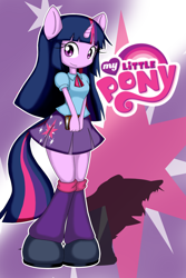 Size: 1000x1500 | Tagged: safe, artist:rougebat, derpibooru import, twilight sparkle, anthro, equestria girls, ambiguous facial structure, book, humanized, logo, my little pony logo, pixiv, ponied up, pony coloring, solo