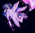 Size: 858x811 | Tagged: safe, artist:oliviaandedd, derpibooru import, twilight sparkle, twilight sparkle (alicorn), alicorn, pig, blushing, flying, magic, pigified, solo, species swap, spread wings, stars, wingding eyes