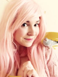 Size: 720x960 | Tagged: safe, artist:lochlan o'neil, fluttershy, bird, human, cosplay, irl, irl human, photo