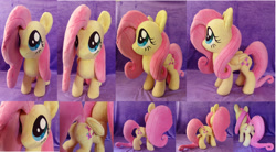 Size: 3260x1800 | Tagged: safe, artist:pantherpawcreations, fluttershy, big eyes, cute, irl, photo, plushie, solo