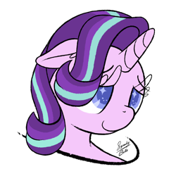 Size: 1000x1000 | Tagged: safe, artist:squeaky-belle, starlight glimmer, pony, unicorn, bust, portrait, smiling, solo