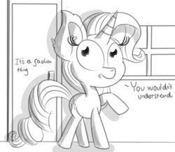 Size: 1259x1091 | Tagged: safe, artist:pastelhorses, rarity, pony, unicorn, fashion horse, monochrome, solo