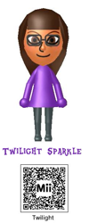 Size: 243x606 | Tagged: safe, derpibooru import, twilight sparkle, human, 3ds, humanized, mii, nintendo, qr code, solo, wii u