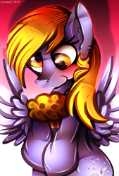 Size: 3850x5709 | Tagged: safe, artist:rocioam7, derpy hooves, pegasus, pony, absurd resolution, female, flower, mare, simple background, solo