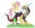 Size: 600x478 | Tagged: safe, artist:archeopony, discord, fluttershy, draconequus, pegasus, pony, female, floral head wreath, male, mare